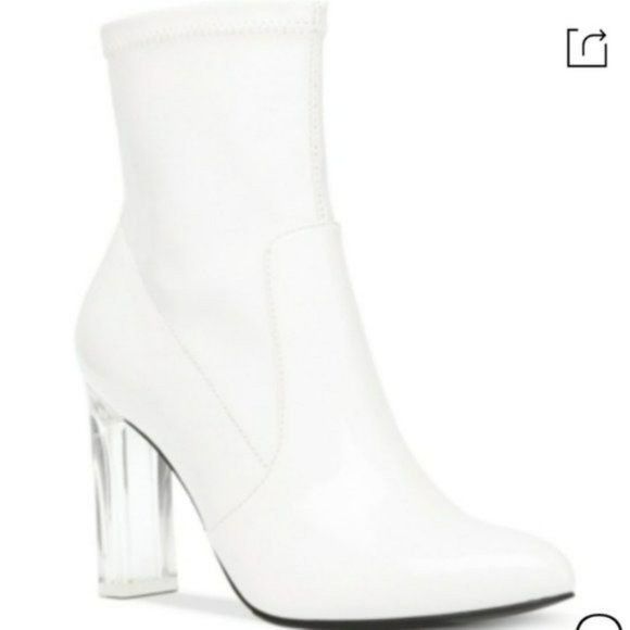 Wild Pair Shoes - Wild Pair Baylee Sock Booties -White